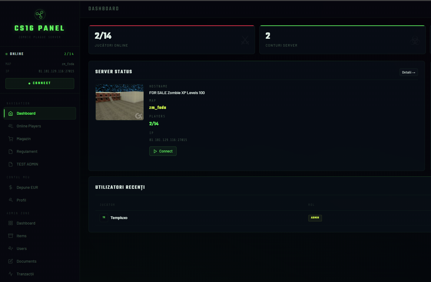 CS 1.6 Zombie Plague Panel Carnage | Shop, AMXX
